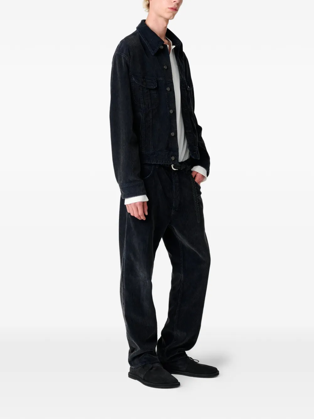 Studio Nicholson Woodstock ribfluwelen broek Zwart