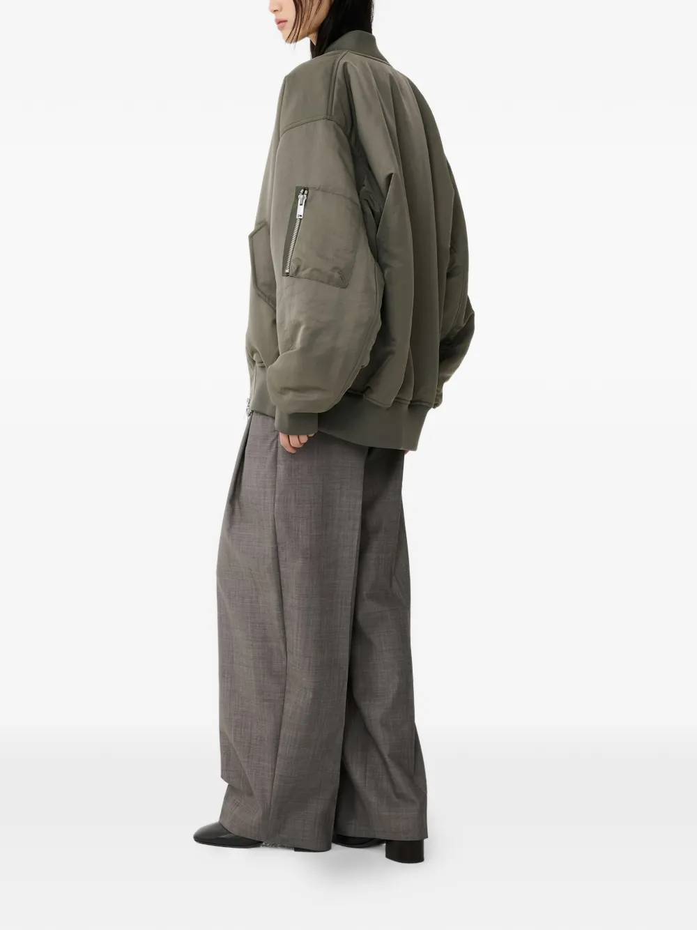 Studio Nicholson Lira geplooide wollen broek Grijs