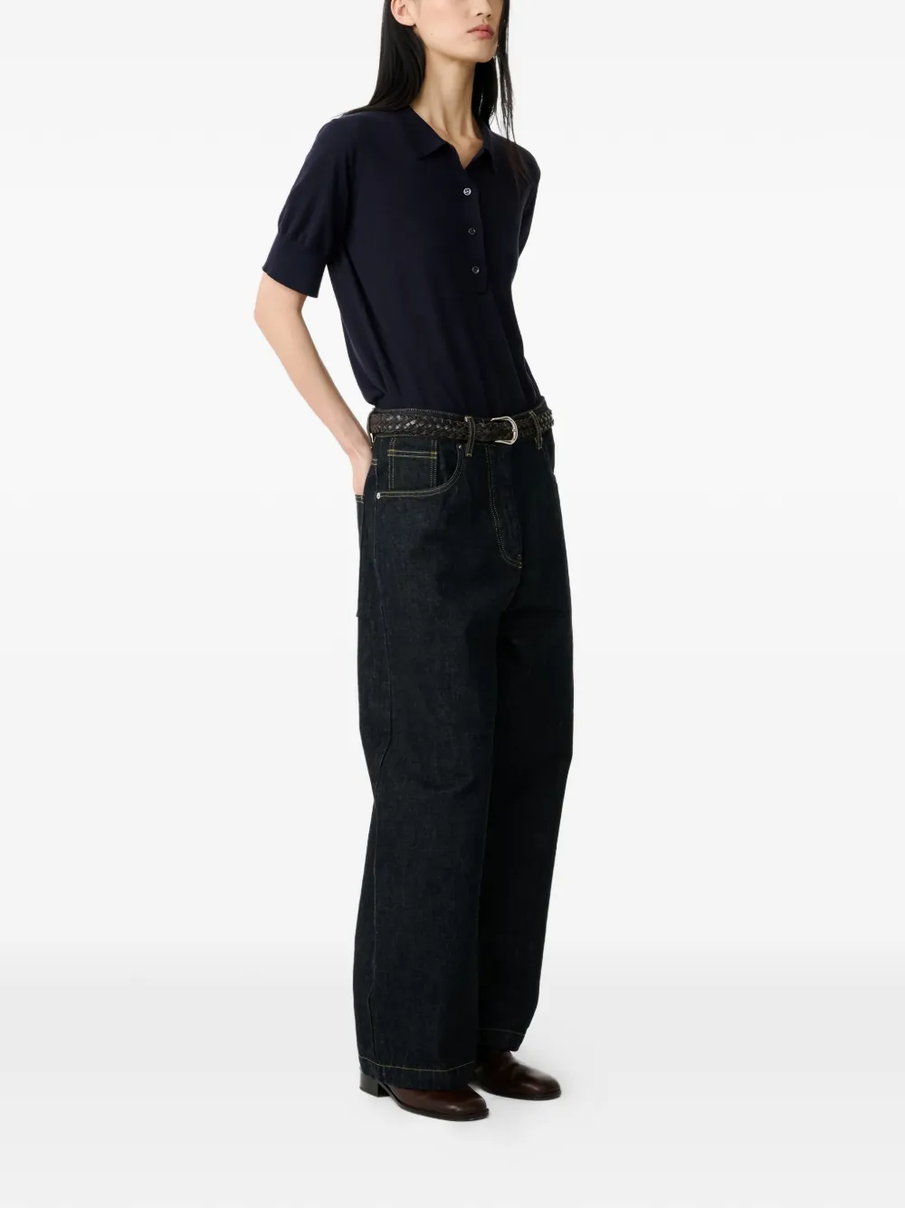  Studio Nicholson Tolsa Polo Top - Blue 