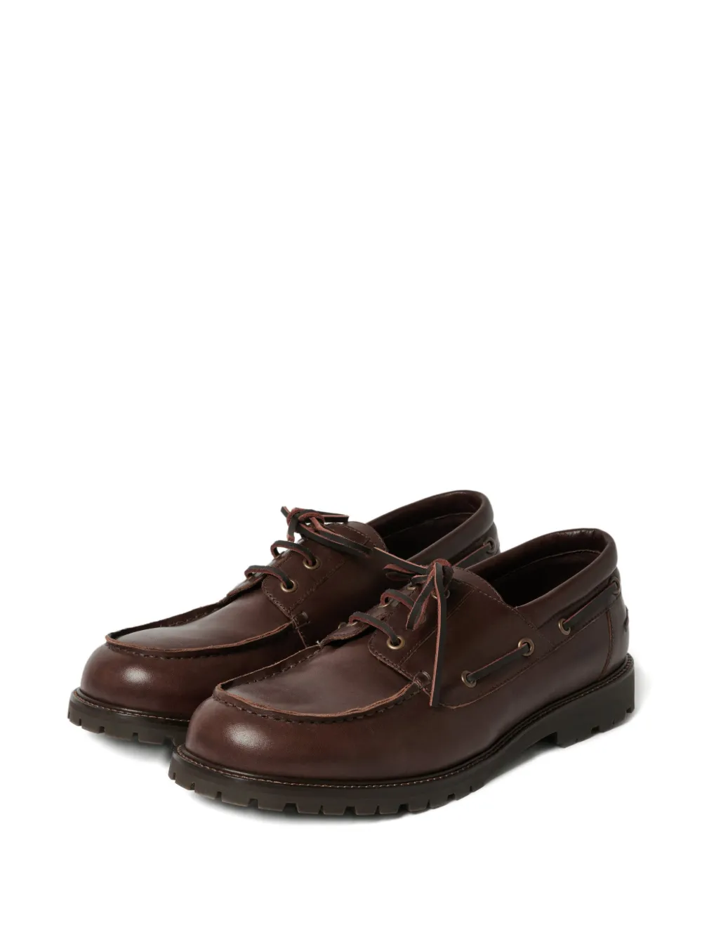 Studio Nicholson Guston gerafelde leren bootschoenen Bruin