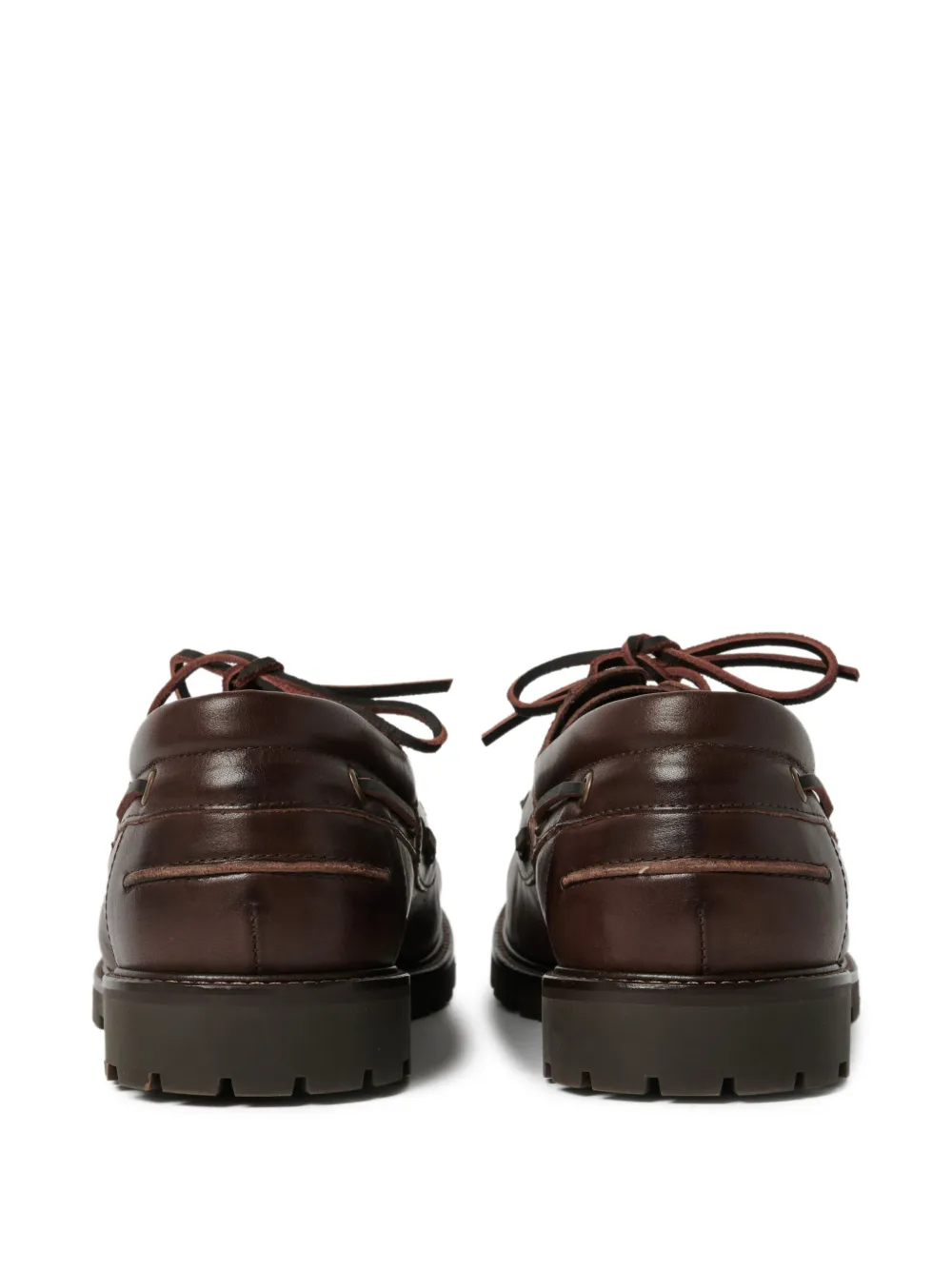 Studio Nicholson Guston gerafelde leren bootschoenen Bruin