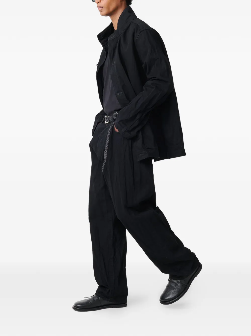 Studio Nicholson District Crinkle Patch-pockets Jacket - Black 