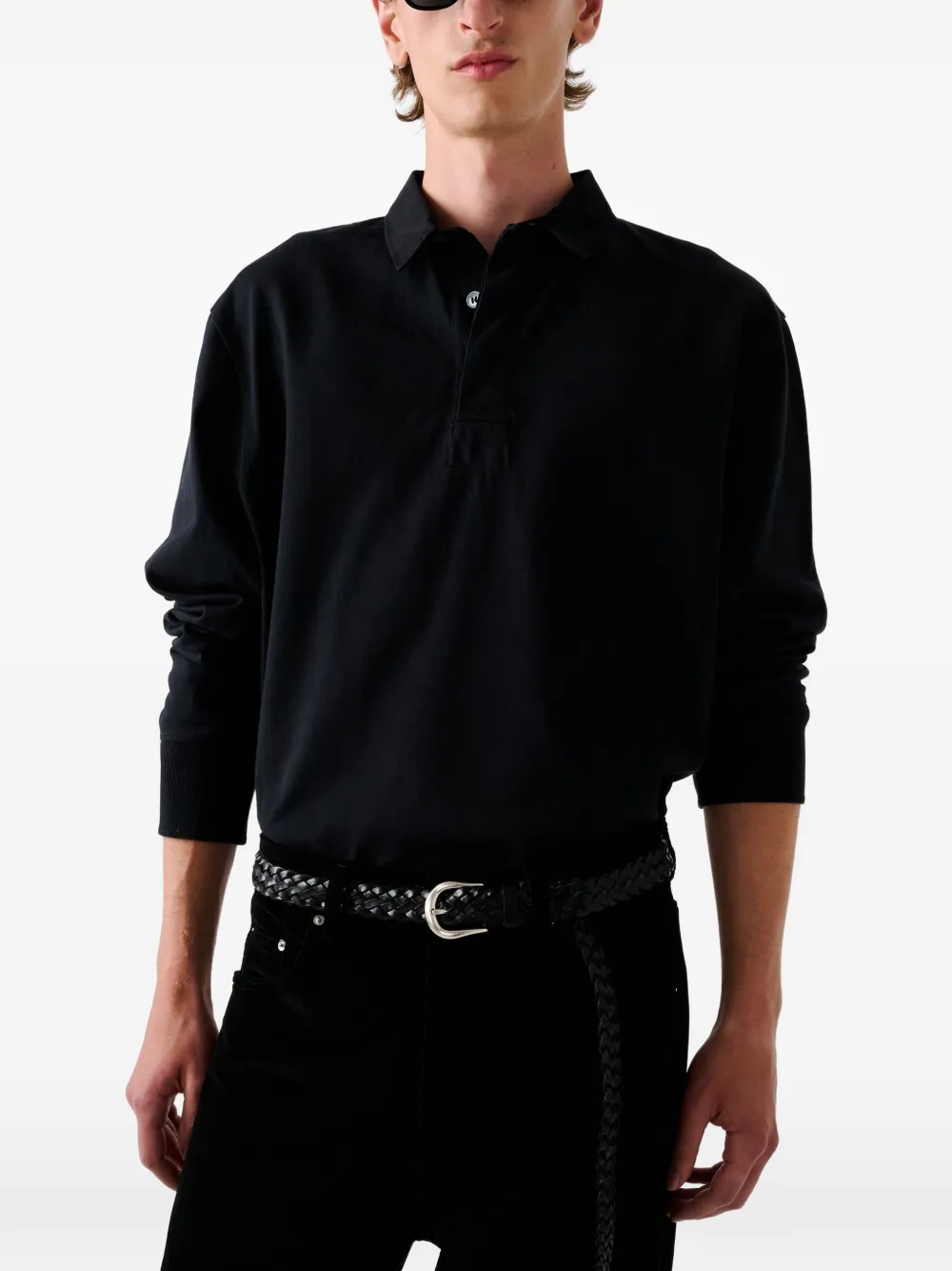 Studio Nicholson Alyk poloshirt met lange mouwen Zwart