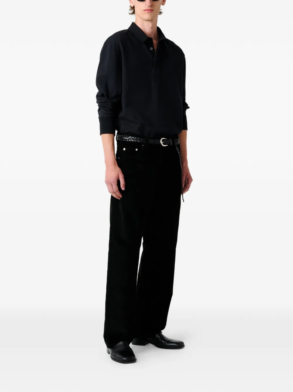 Studio Nicholson Alyk poloshirt met lange mouwen Zwart