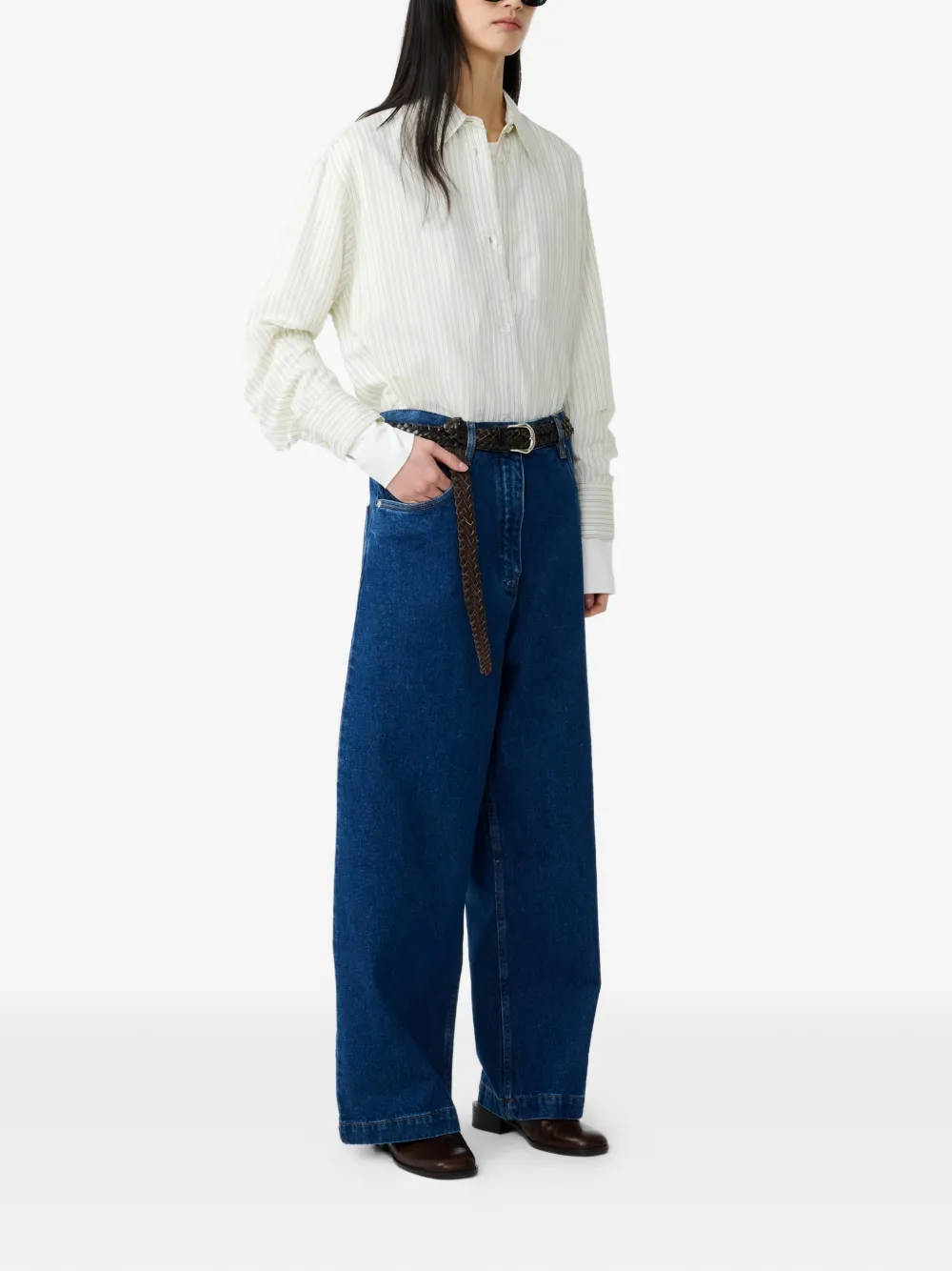  Studio Nicholson Rouen Striped Shirt - Neutrals 
