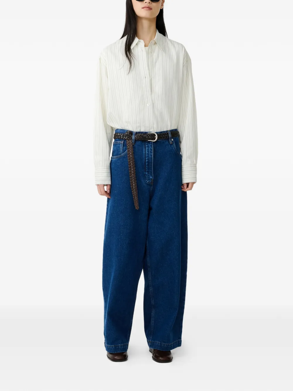  Studio Nicholson Rouen Striped Shirt - Neutrals 