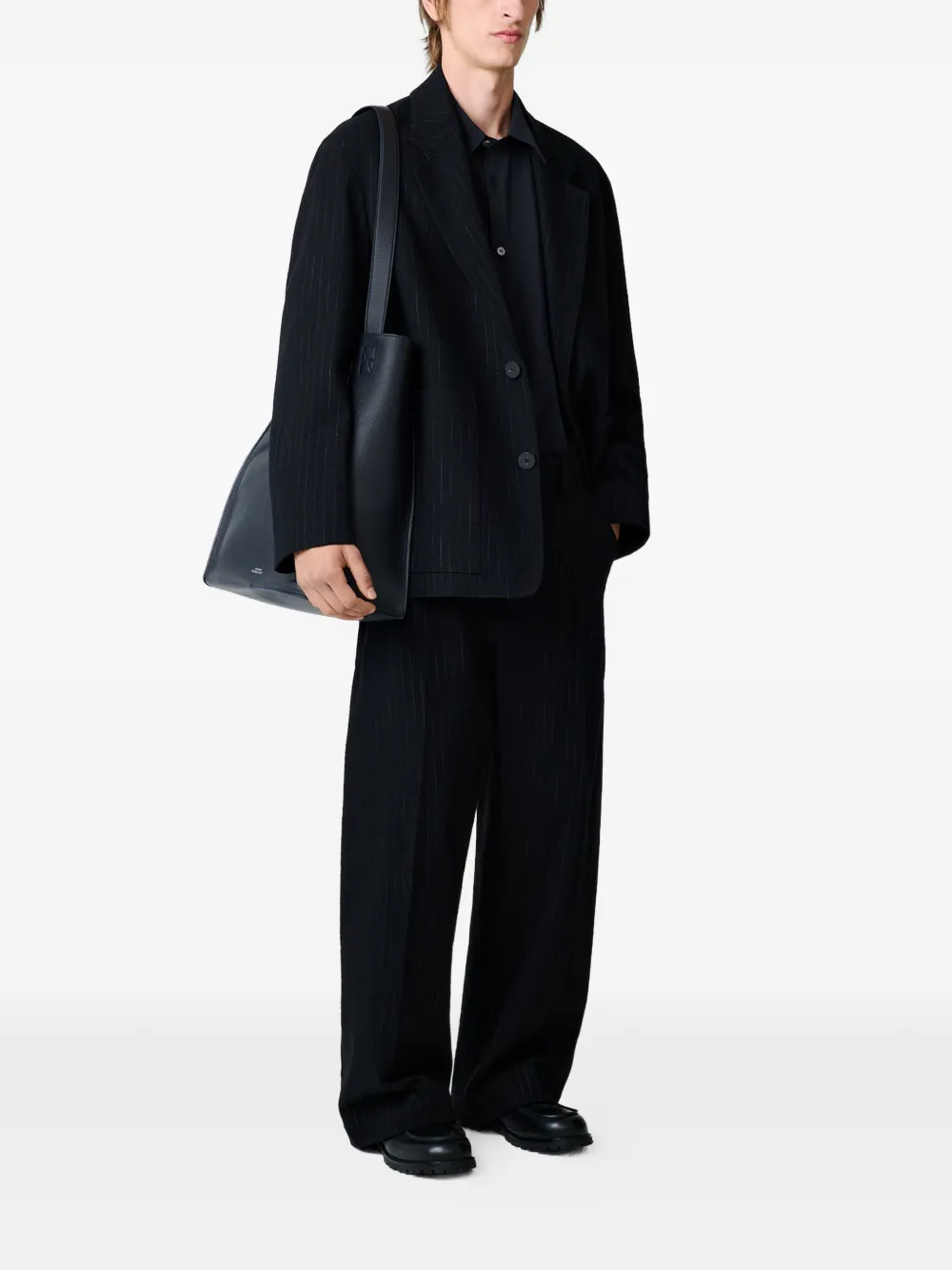  Studio Nicholson Vital Stripe Trousers - Black 