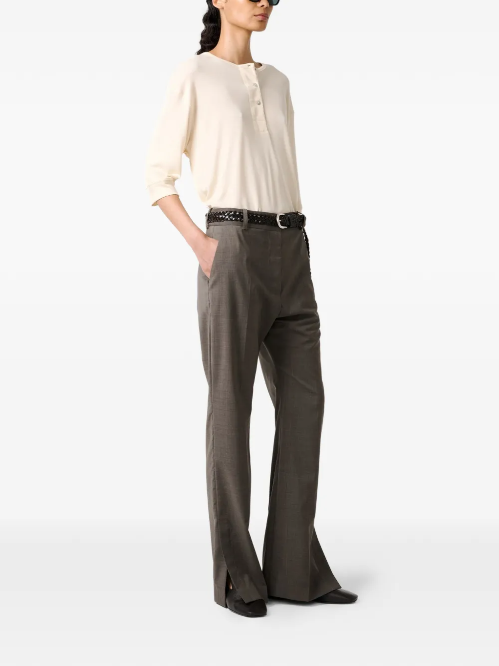  Studio Nicholson Lorem Three-quarter-sleeves Blouse - Neutrals 