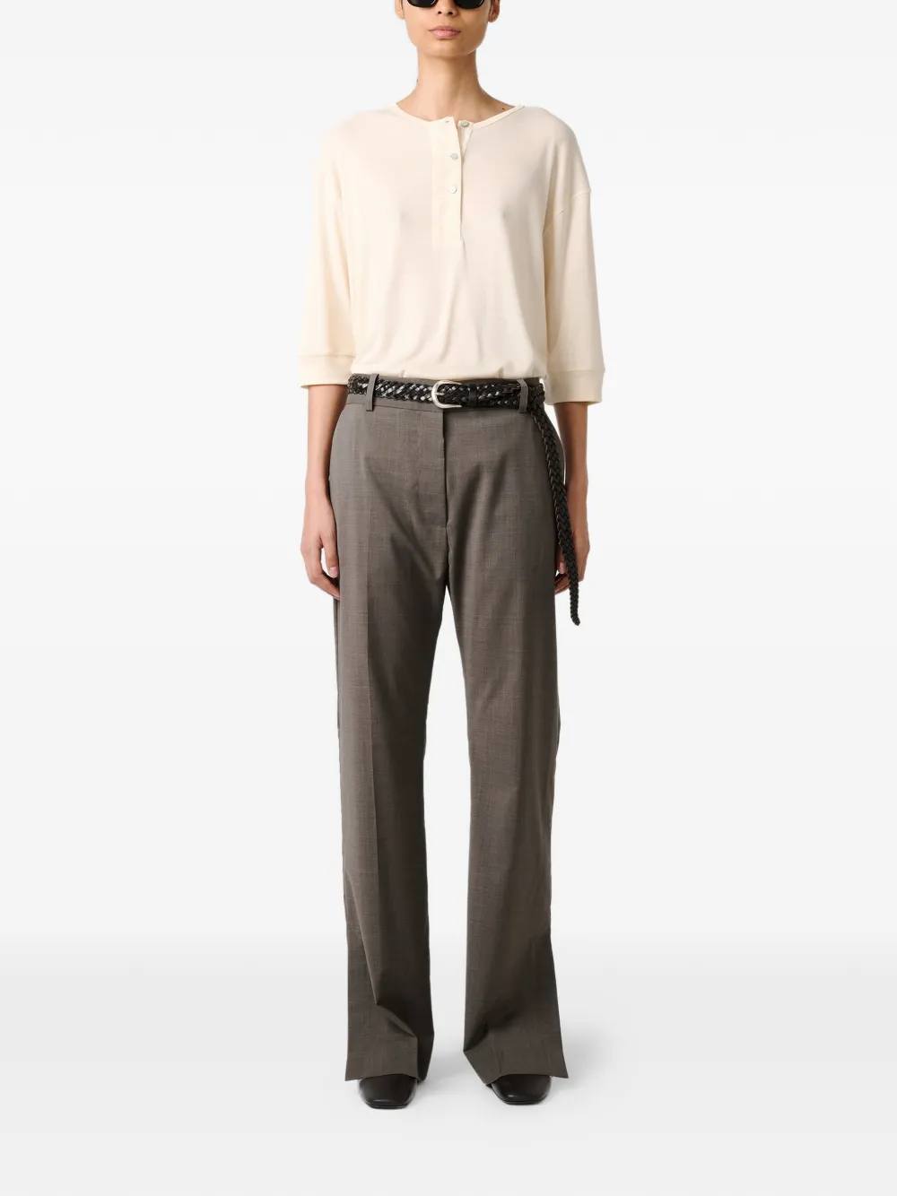  Studio Nicholson Lorem Three-quarter-sleeves Blouse - Neutrals 