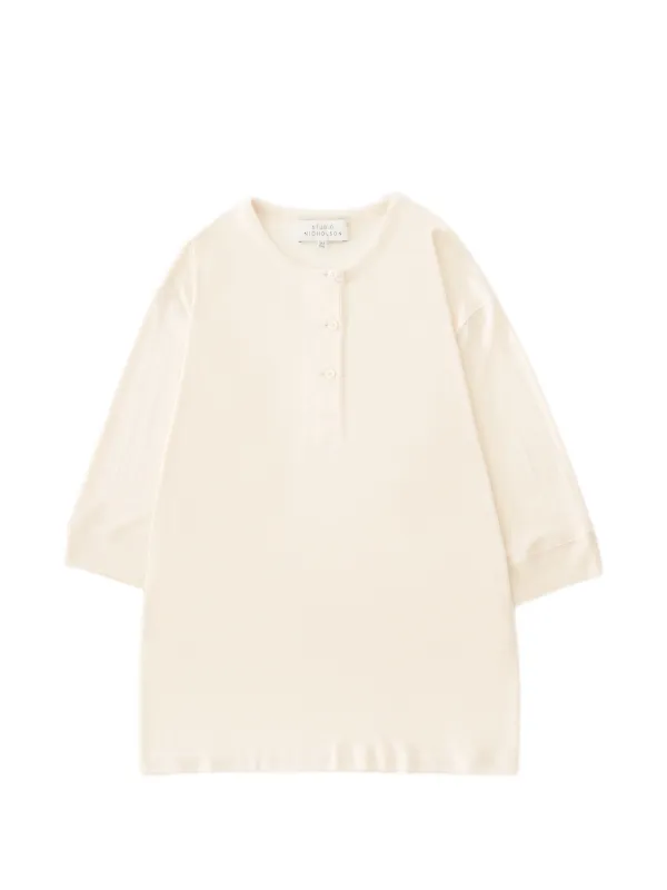 Studio Nicholson Lorem Three-quarter-sleeves Blouse in Neutrals