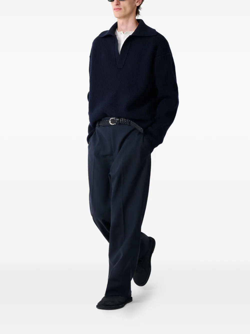  Studio Nicholson Nash Open-collar Sweater - Blue 