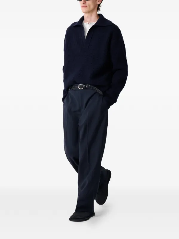 Studio Nicholson Nash オープンカラーセーター | ブルー | FARFETCH JP