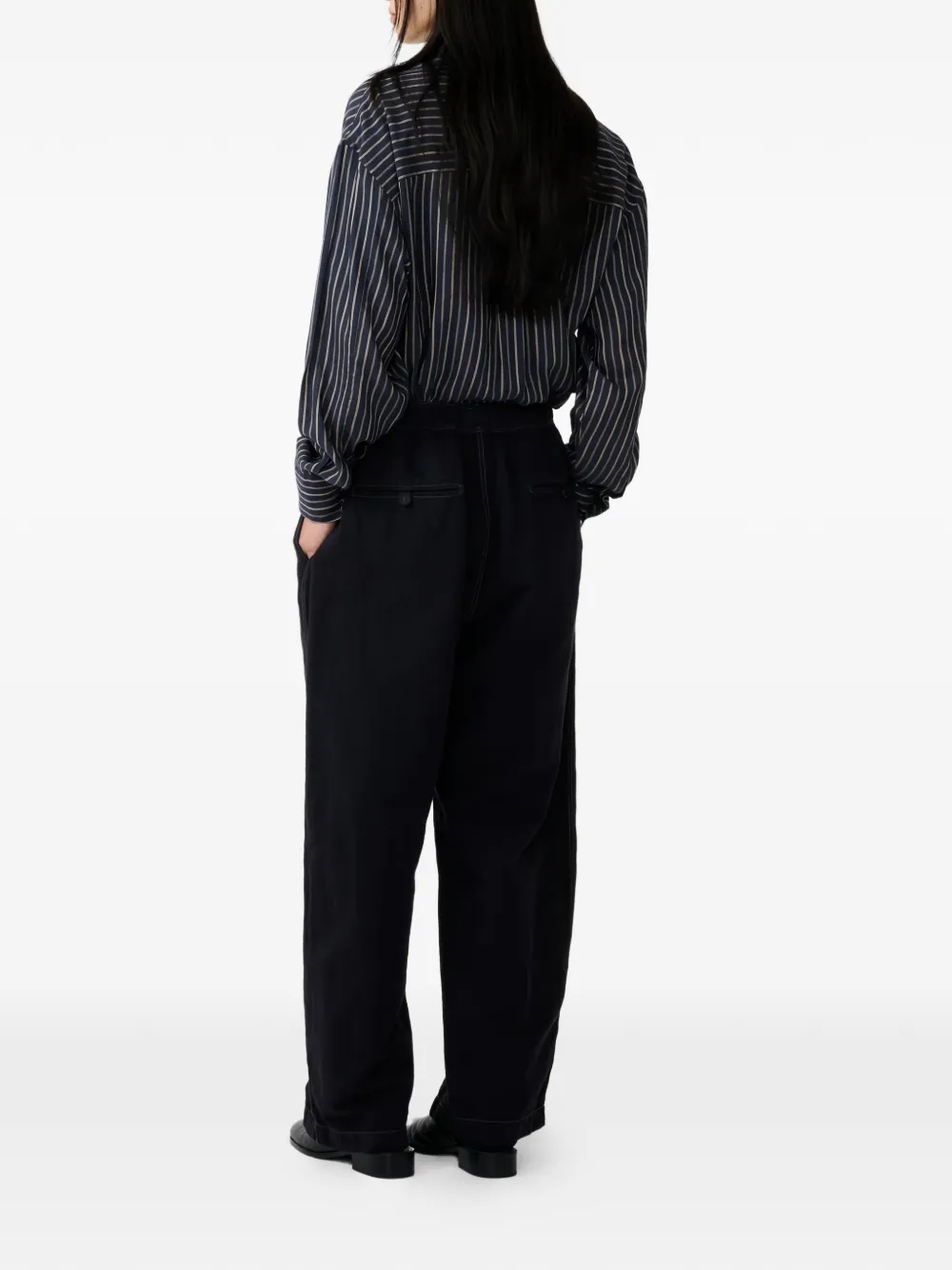 Studio Nicholson Rouen gestreepte blouse Blauw