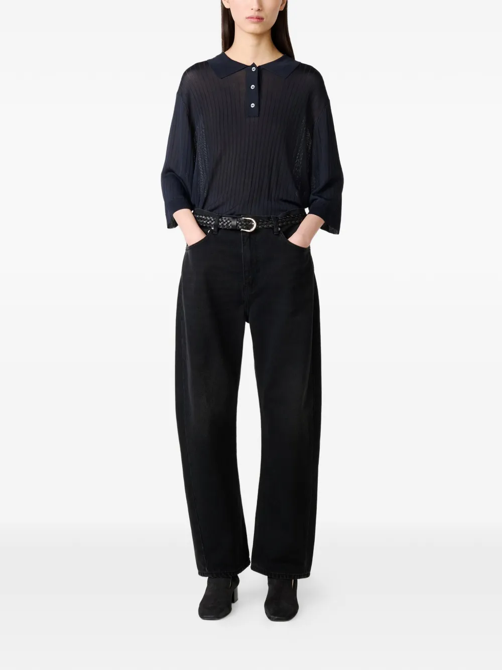  Studio Nicholson Denjo Five-pockets Wide-leg Jeans - Black 