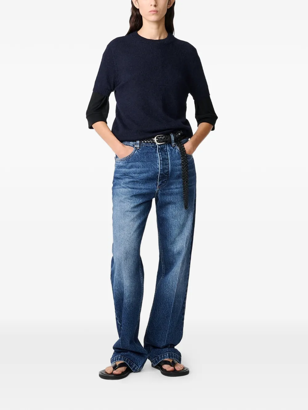  Studio Nicholson Seren Ribbed Top - Blue 
