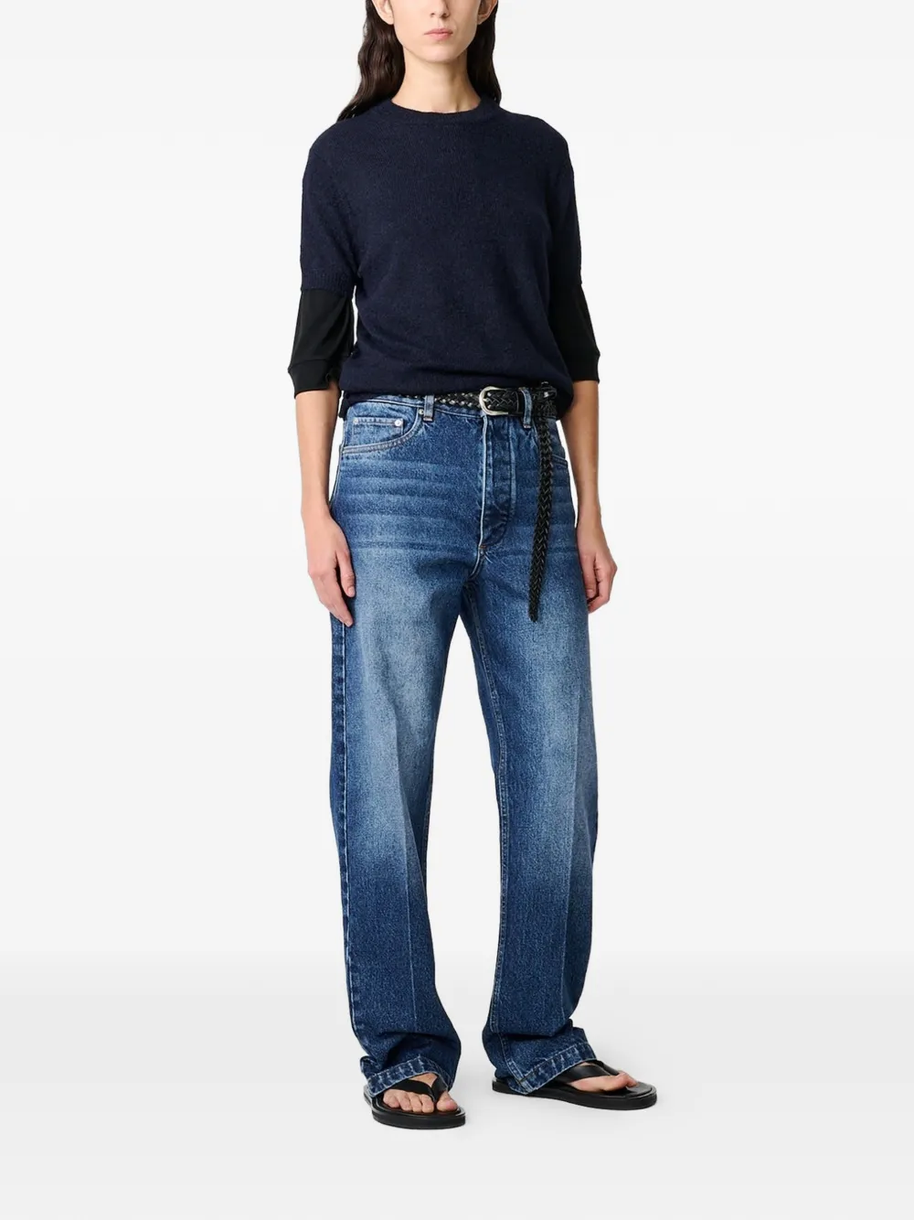 Studio Nicholson Seren geribbelde top Blauw
