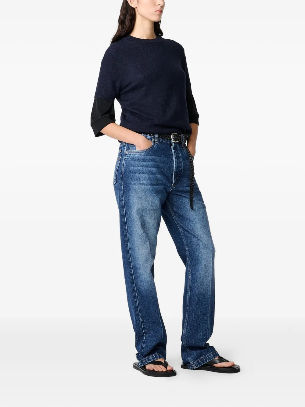  Studio Nicholson Seren Ribbed Top - Blue 