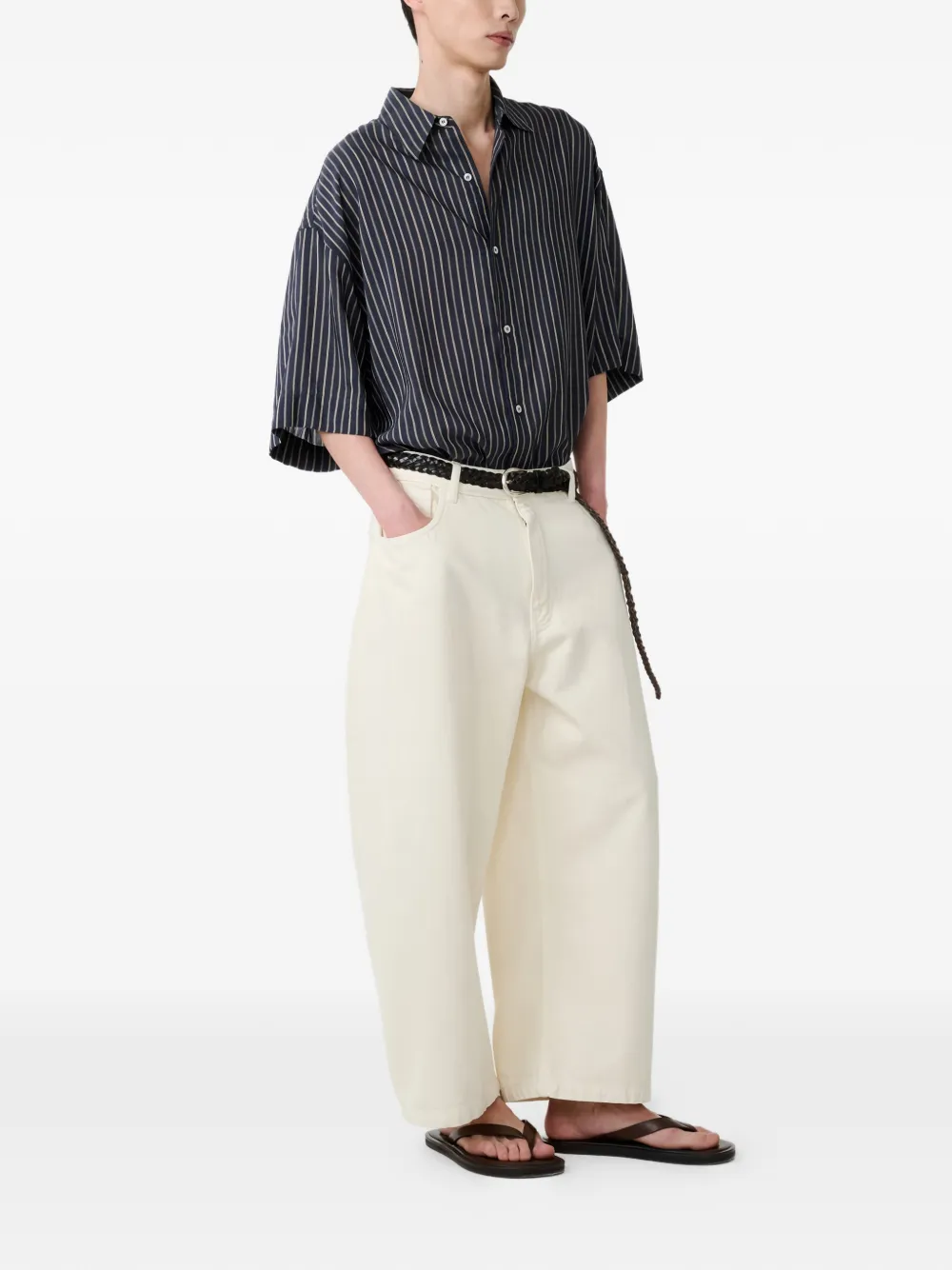  Studio Nicholson Sorono Striped Shirt - Blue 