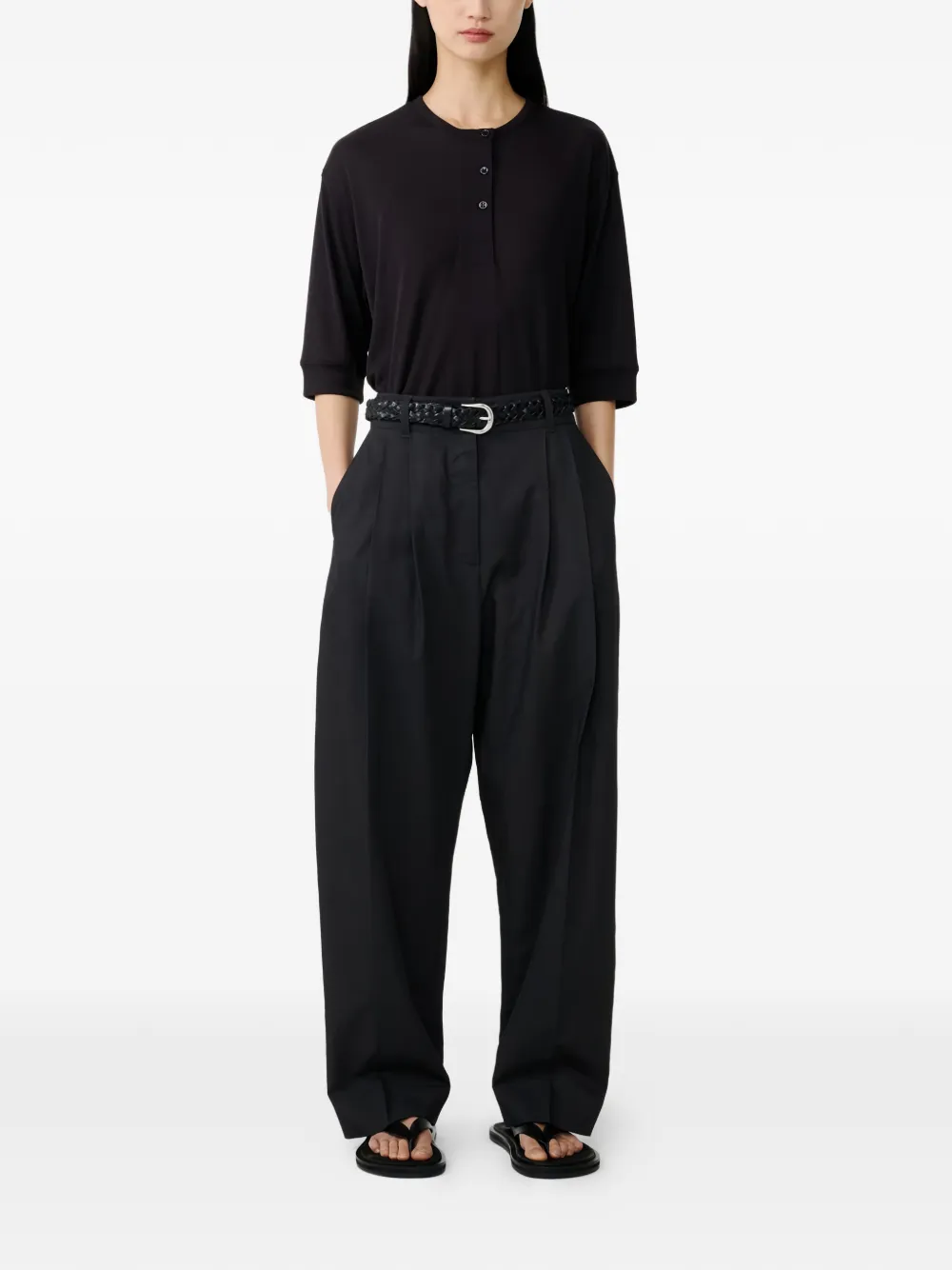  Studio Nicholson Acuna Pleated Trousers - Black 