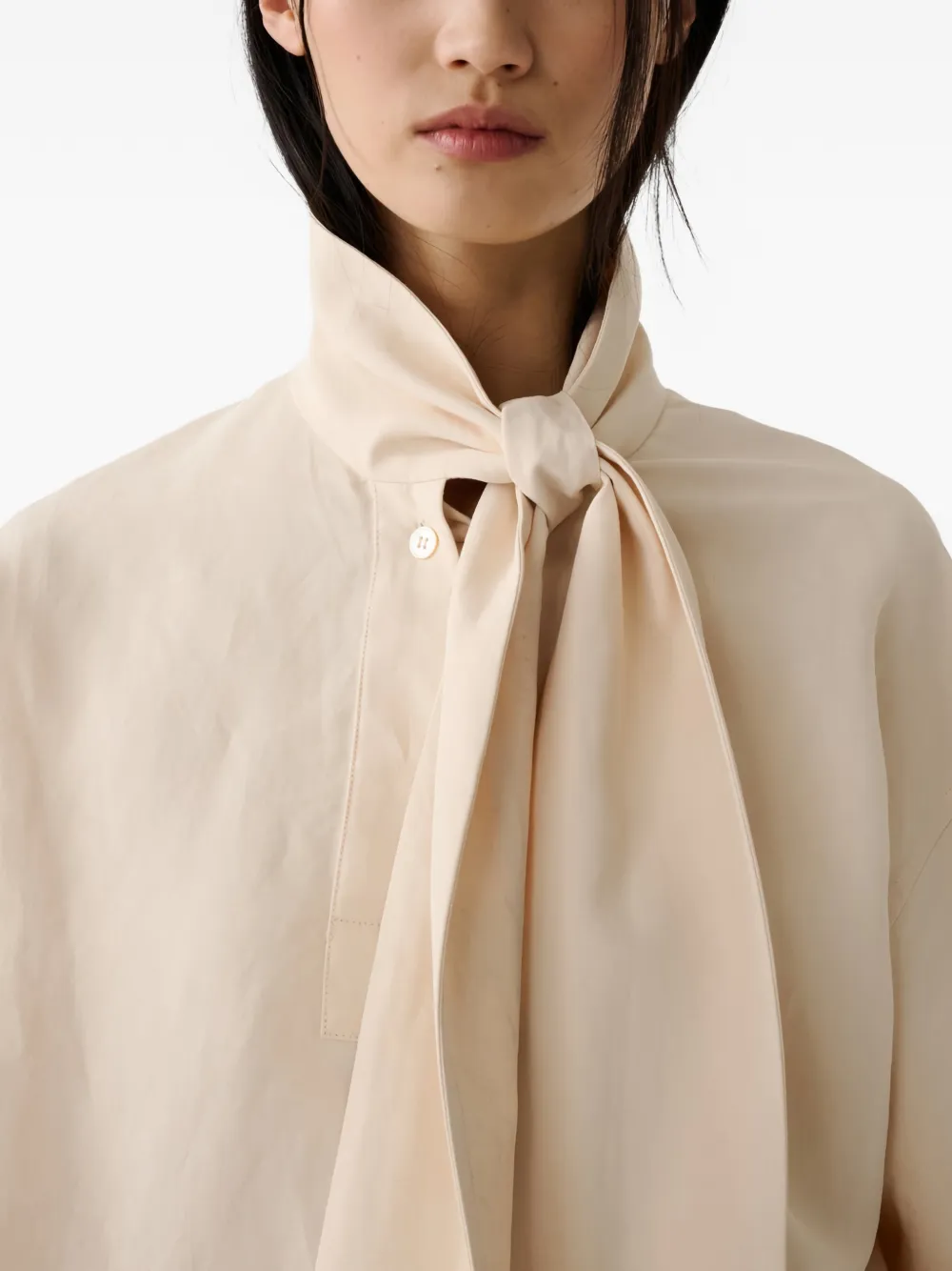 Studio Nicholson Colt blouse met strik Beige