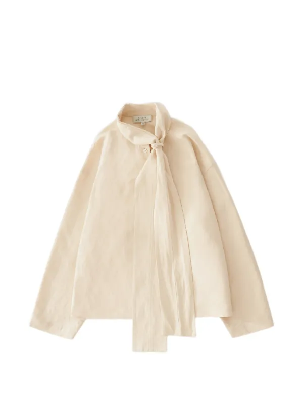 Studio Nicholson Colt Tie Blouse in Neutrals