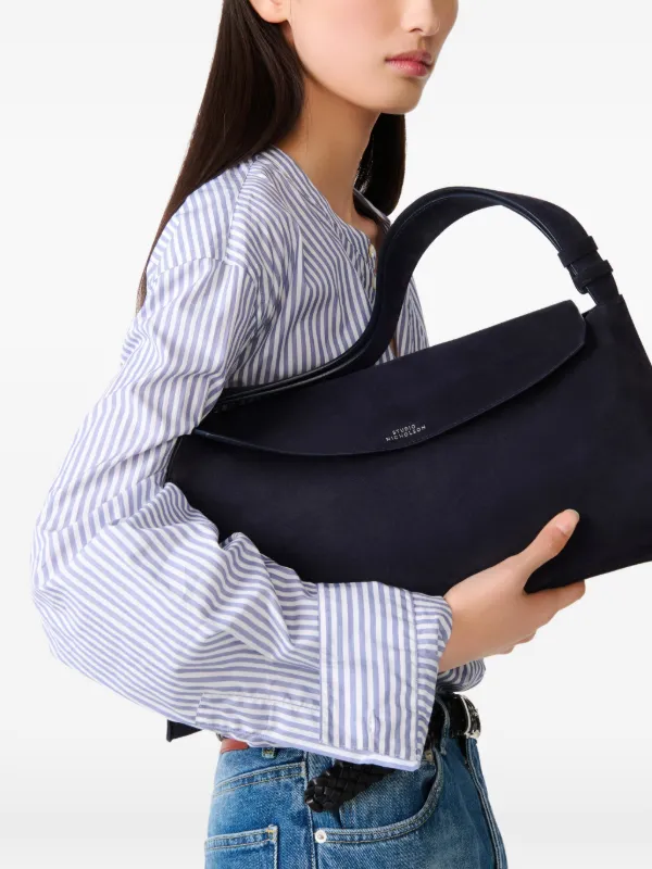 Studio Nicholson Shiboru Suede Shoulder Bag | Blue | FARFETCH