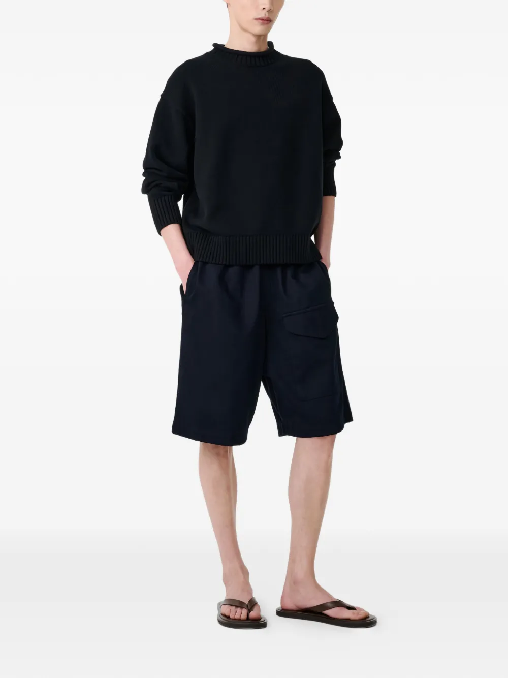  Studio Nicholson Elasticated-waistband Shorts - Blue 