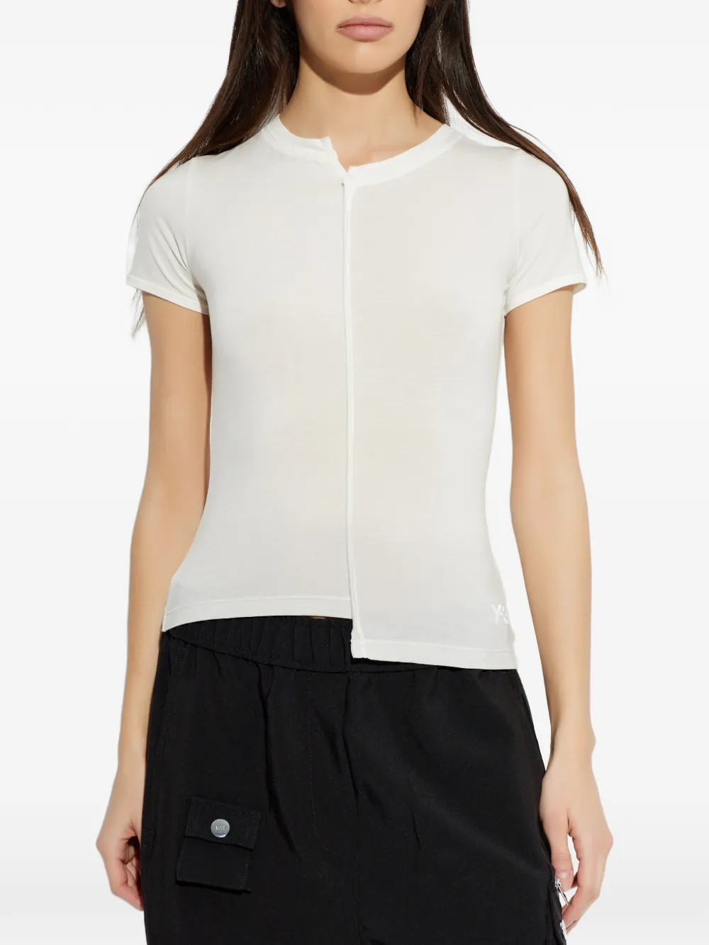  Y-3 Zip-detail T-shirt - Neutrals 