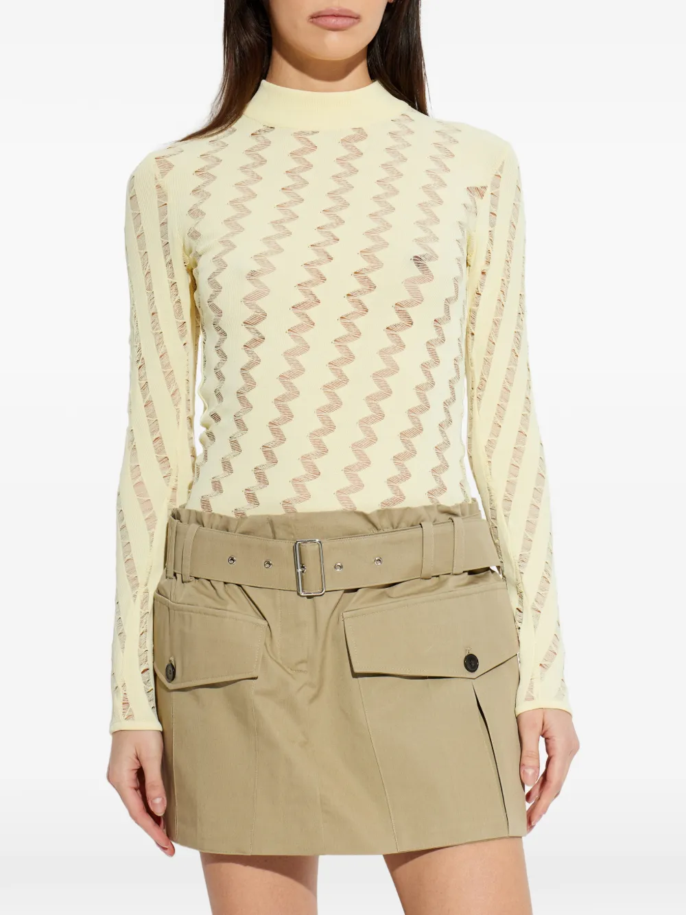  Iro Aliona Zigzag-pattern Top - Yellow 