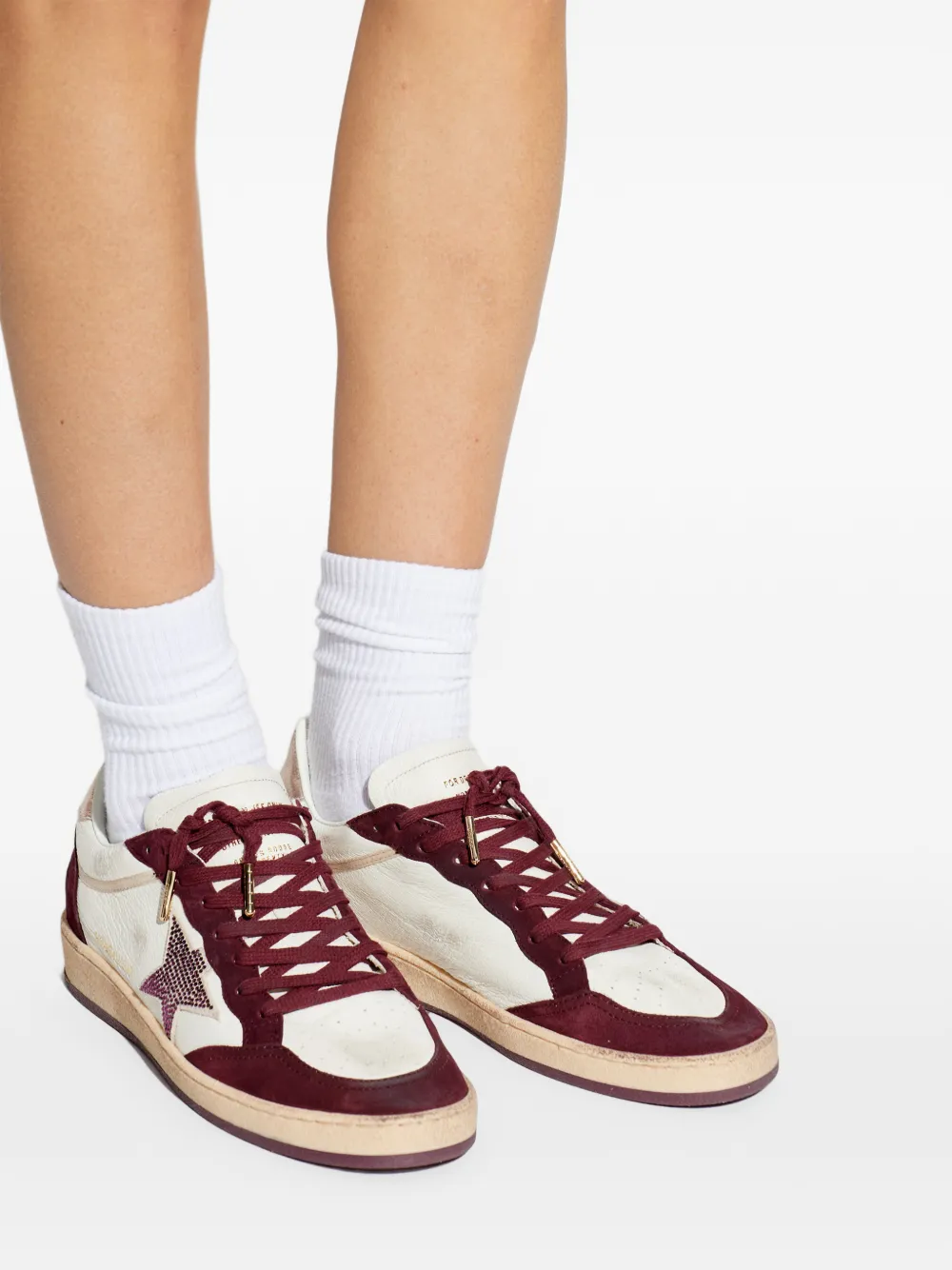 Golden Goose Ballstar low-top sneakers met sterapplicatie Rood