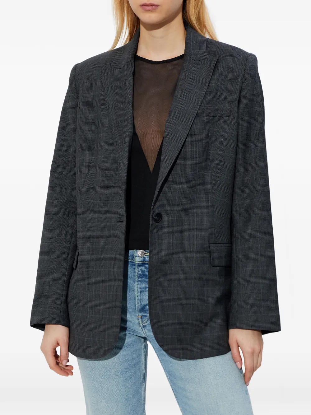  Iro Calu Check-pattern Blazer - Grey 
