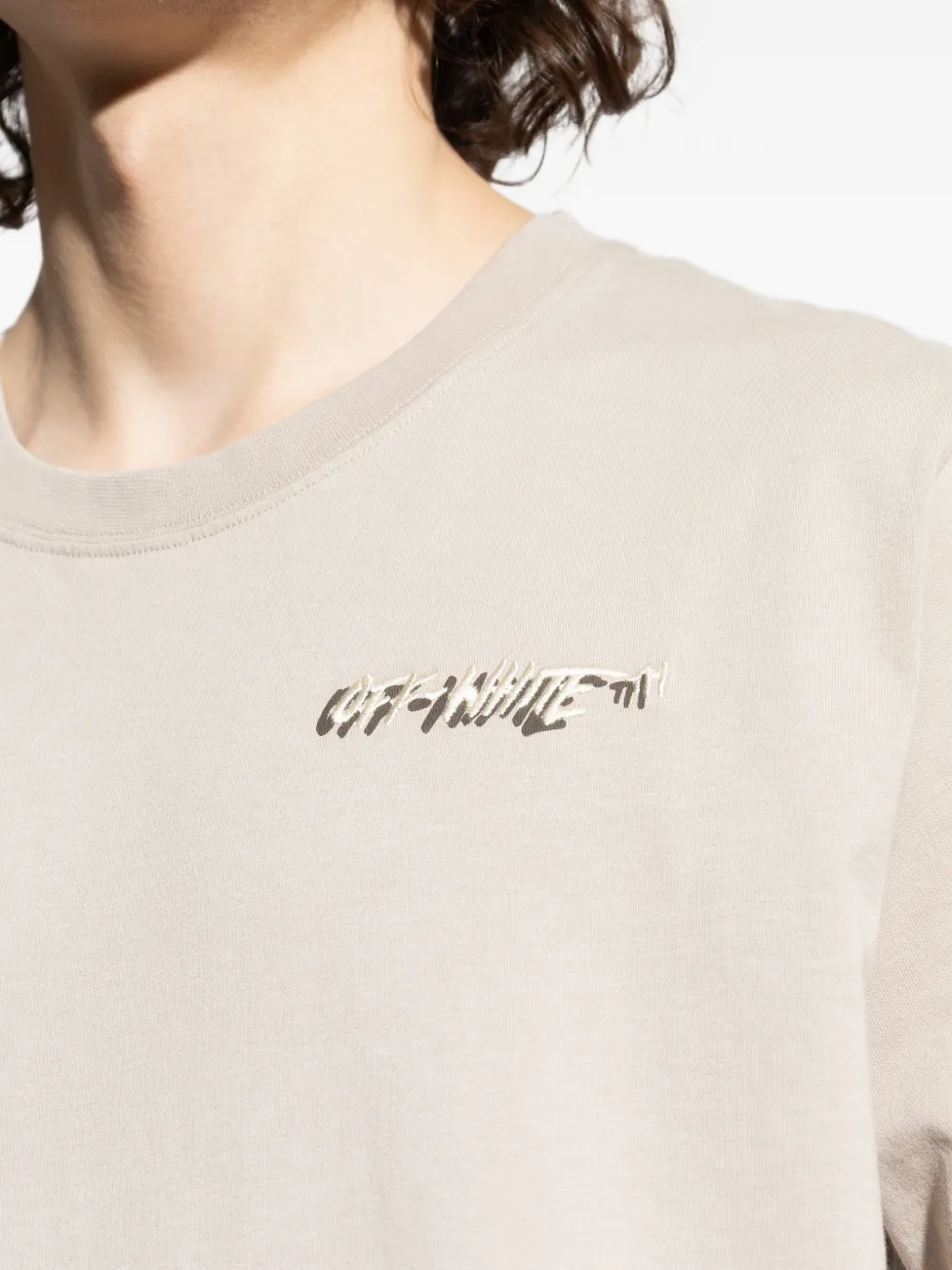 Off-White Logo T-shirt | Neutrals | FARFETCH