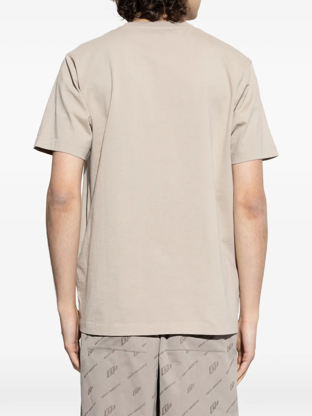 Off-White T-shirt met logo Beige
