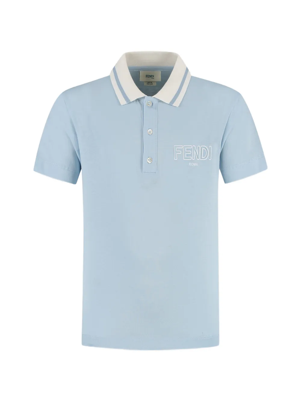 Fendi Kids Polo con logo - Blu