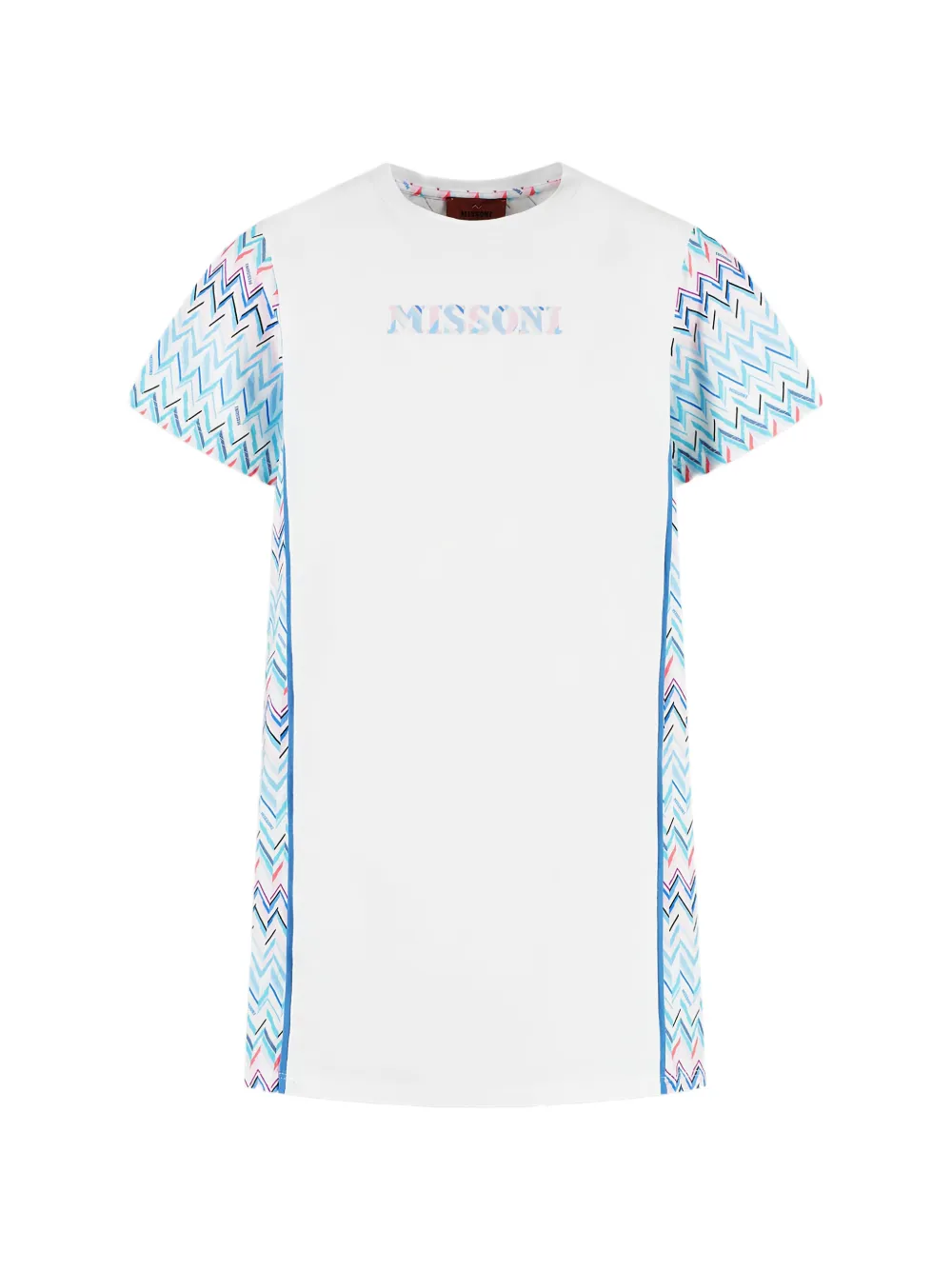 Missoni Kids chevron-pattern T-shirt dress - White