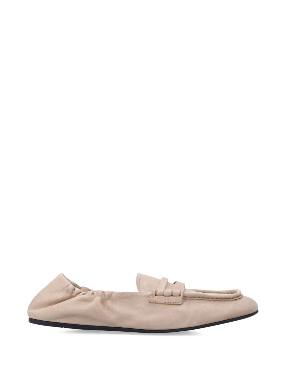 Miu Miu ruched moccasin loafers - Toni neutri