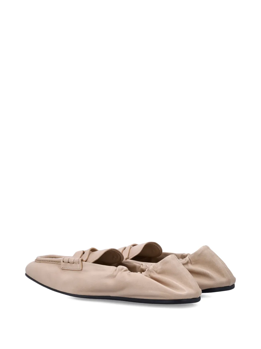 Miu Mocassin loafers met ruches Beige