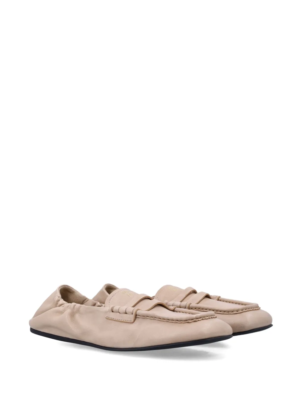 Miu Mocassin loafers met ruches Beige