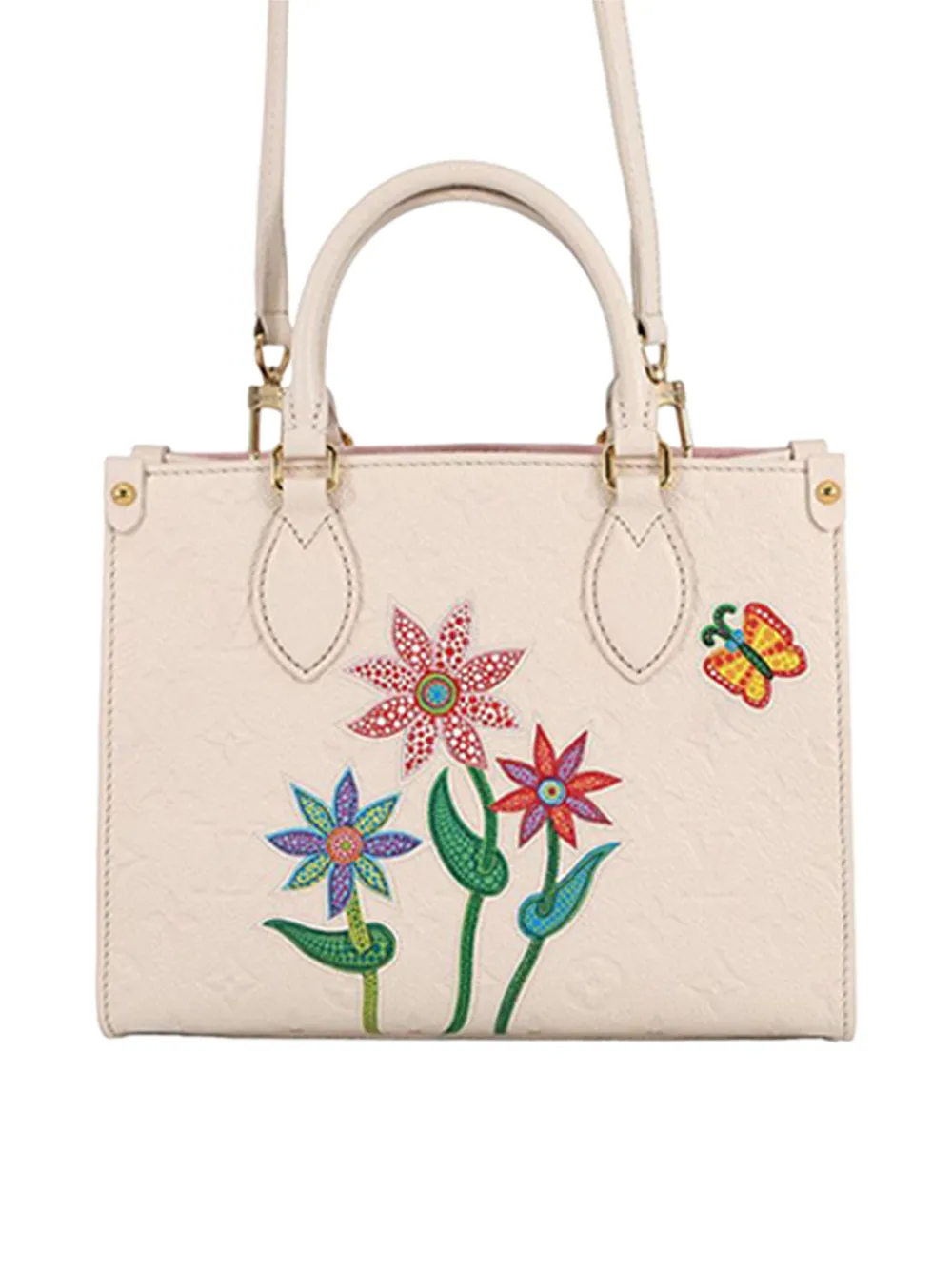 Louis Vuitton Pre-Owned 2023 Yayoi Kusama Monogram Giant Empreinte Flower OnTheGo PM satchel - Bianco