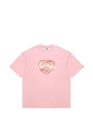 A BATHING APE® ハートエンブロイダリー Tシャツ | ピンク | FARFETCH JP