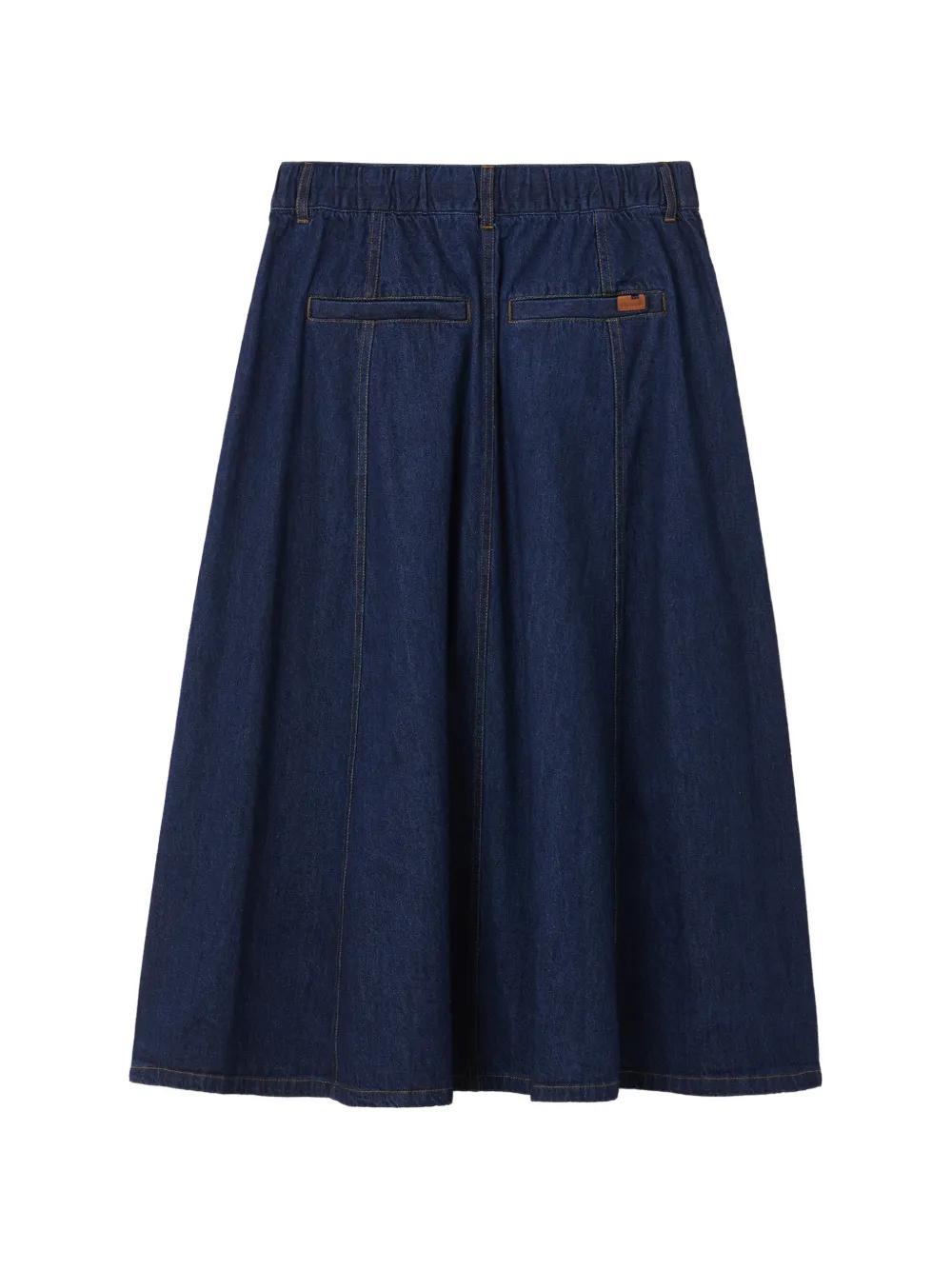  Chocoolate Tonal-stitching A-line Skirt - Blue 