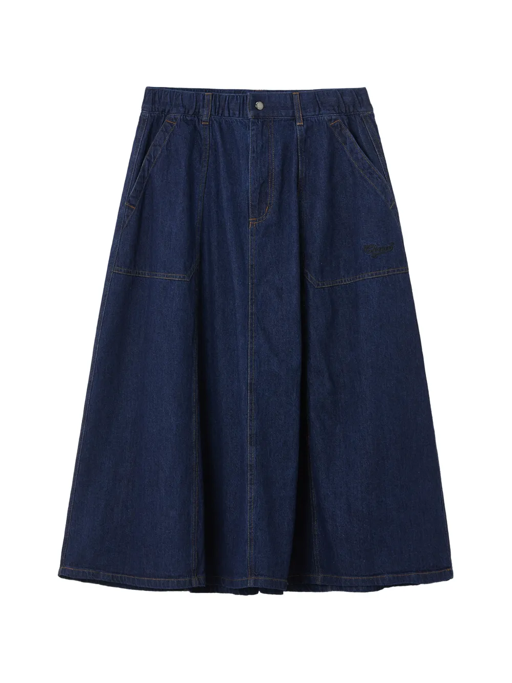 CHOCOOLATE tonal-stitching A-line skirt - Blu
