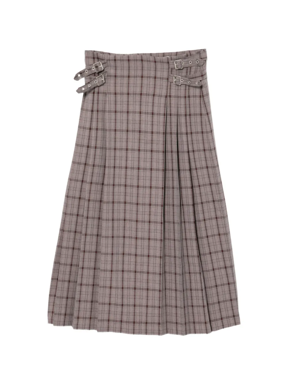 The Ragged Priest Artifact check-pattern midi pleated skirt - Grigio