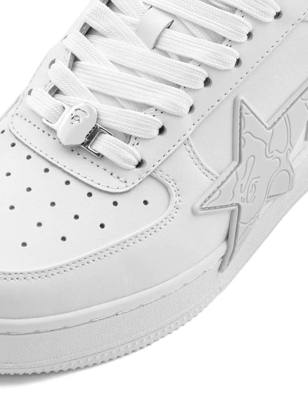 A BATHING APE Sneakers met ster-reliëf Wit