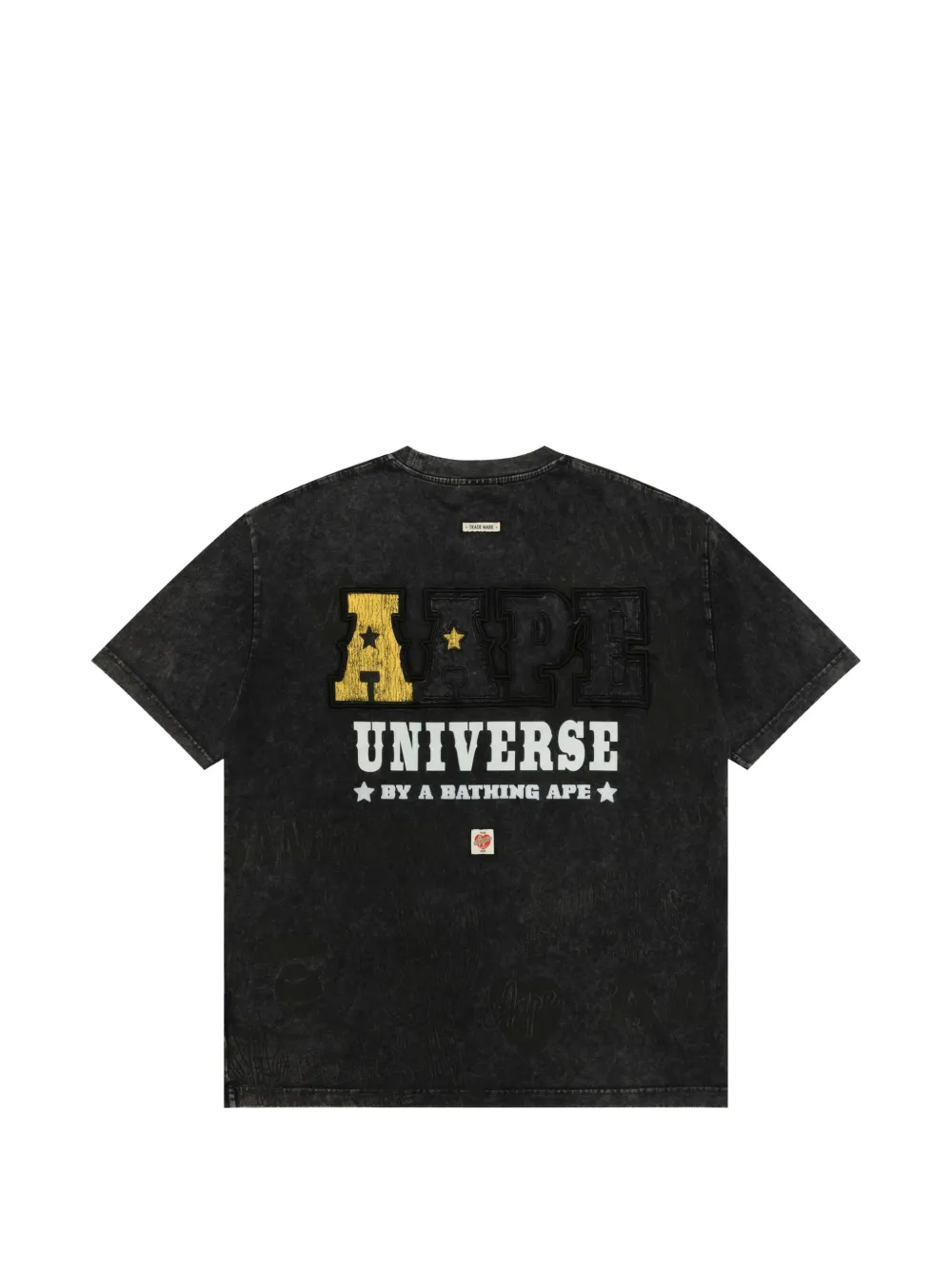 AAPE BY *A BATHING APE T-shirt met borduurwerk Zwart