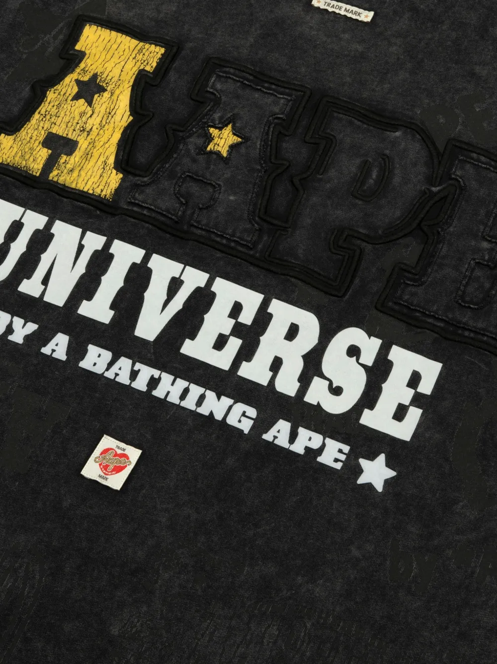 AAPE BY *A BATHING APE T-shirt met borduurwerk Zwart