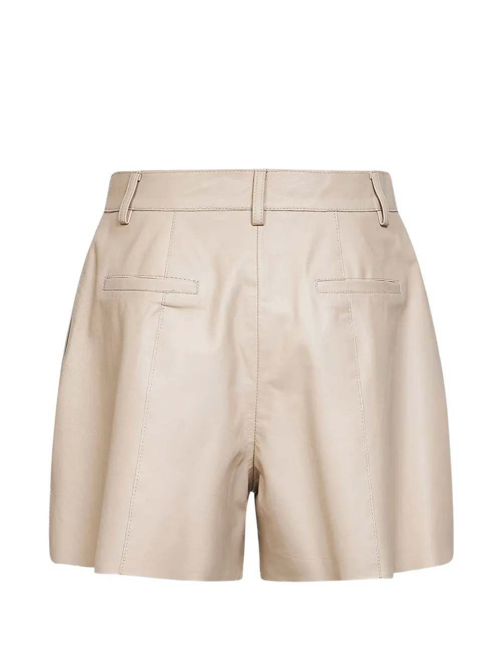 P.A.R.O.S.H. Geplooide leren shorts Beige