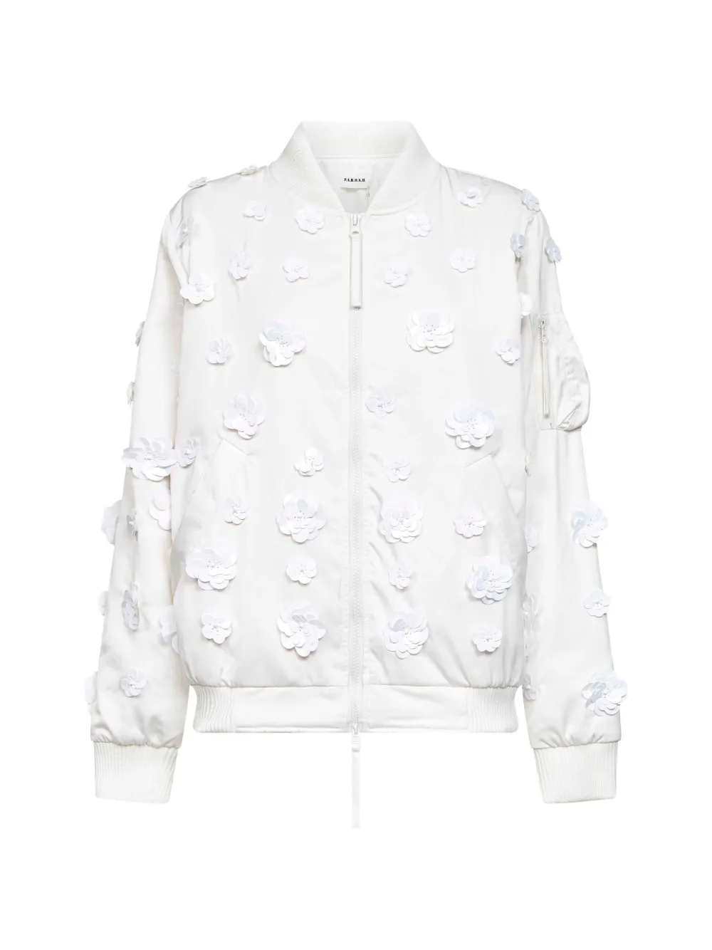 P.A.R.O.S.H. floral-appliqué bomber jacket - Bianco