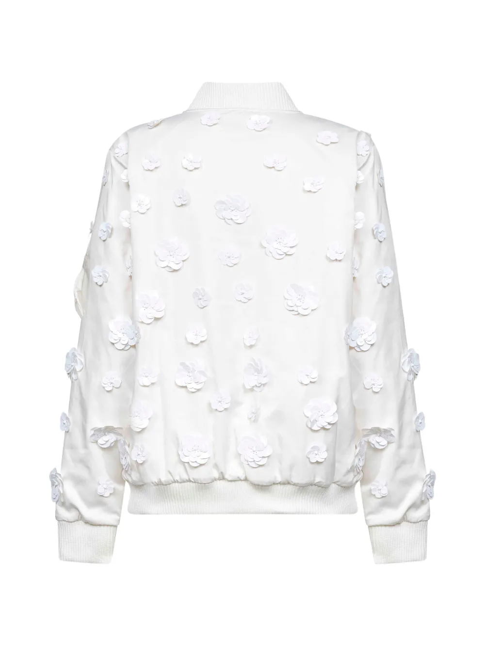  P.a.r.o.s.h. Floral-appliqué Bomber Jacket - White 