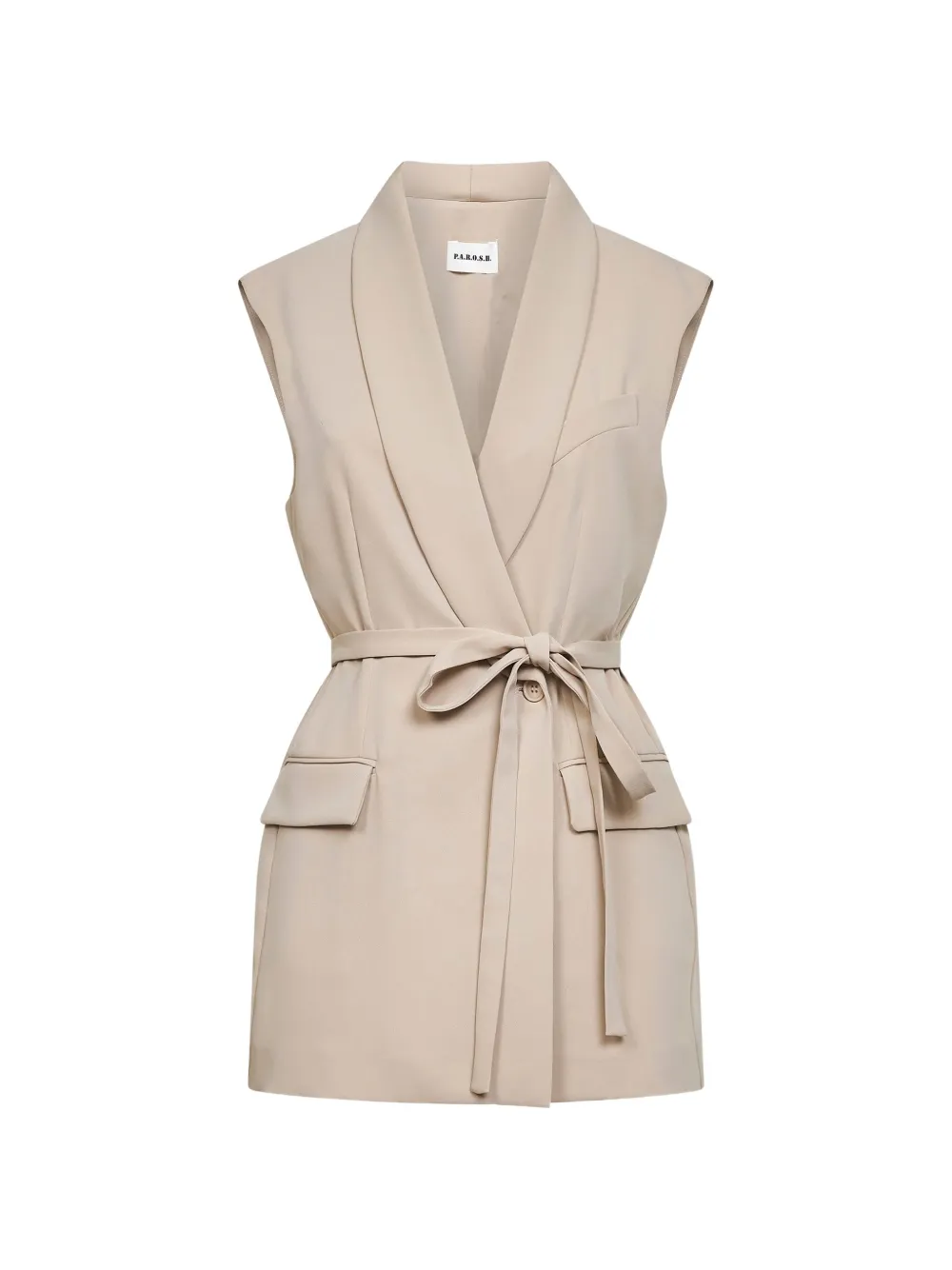 P.A.R.O.S.H. belted sleeveless top - Toni neutri
